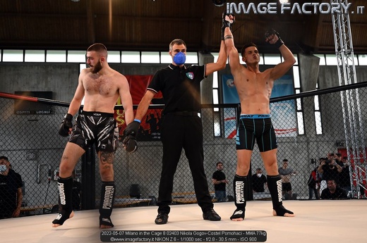 2022-05-07 Milano in the Cage 8 02403 Nikola Gogov-Costel Pomohaci - MMA 77kg